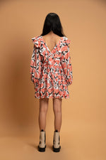 Load image into Gallery viewer, Ruffle It Up Outlined Florals Dress

