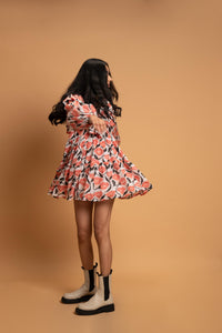 Ruffle It Up Outlined Florals Dress