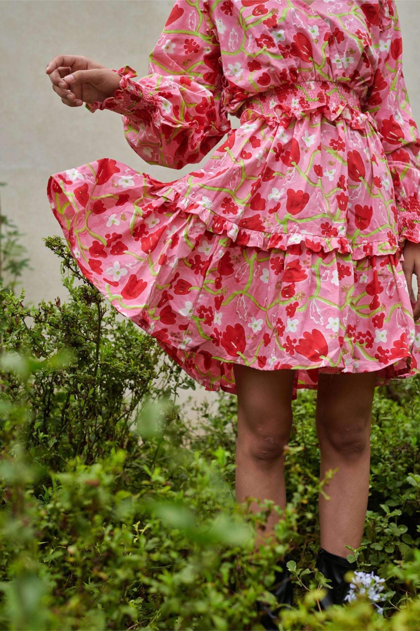 Le Blush Fleur Ruffle Baby Dress