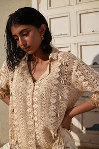 Caramel Desert Crochet Shirt
