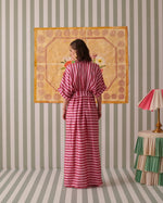 Load image into Gallery viewer, Draped Stripes Shirt Dress 
