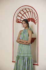 Load image into Gallery viewer, Forest Green Halter Maxi Dress
