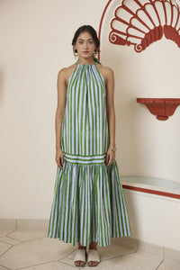 Forest Green Halter Maxi Dress