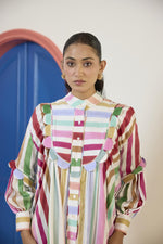 Load image into Gallery viewer, Prism Statement Scallop Dress
