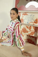 Load image into Gallery viewer, Prism Statement Scallop Dress
