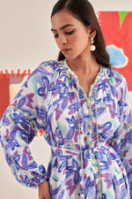 Load image into Gallery viewer, Abstract Gardenia Kaftan Dress
