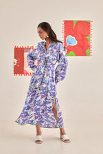 Load image into Gallery viewer, Abstract Gardenia Kaftan Dress
