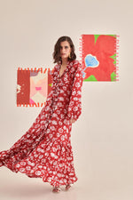 Load image into Gallery viewer, Rose Scarlet Ruffle Dress
