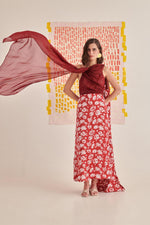 Load image into Gallery viewer, Rose Scarlet Slip Draped Dress
