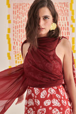 Load image into Gallery viewer, Rose Scarlet Slip Draped Dress
