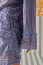 Load image into Gallery viewer, Powder Blue Crochet Shirt
