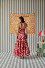 Load image into Gallery viewer, Rose Halter Neck Top and Volume Skirt
