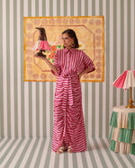 Load image into Gallery viewer, Draped Stripes Shirt Dress 
