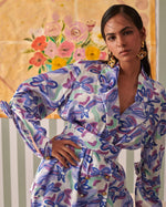 Load image into Gallery viewer, Abstract Gardenia Blazer Co-ord Set
