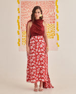 Load image into Gallery viewer, Rose Scarlet Slip Draped Dress
