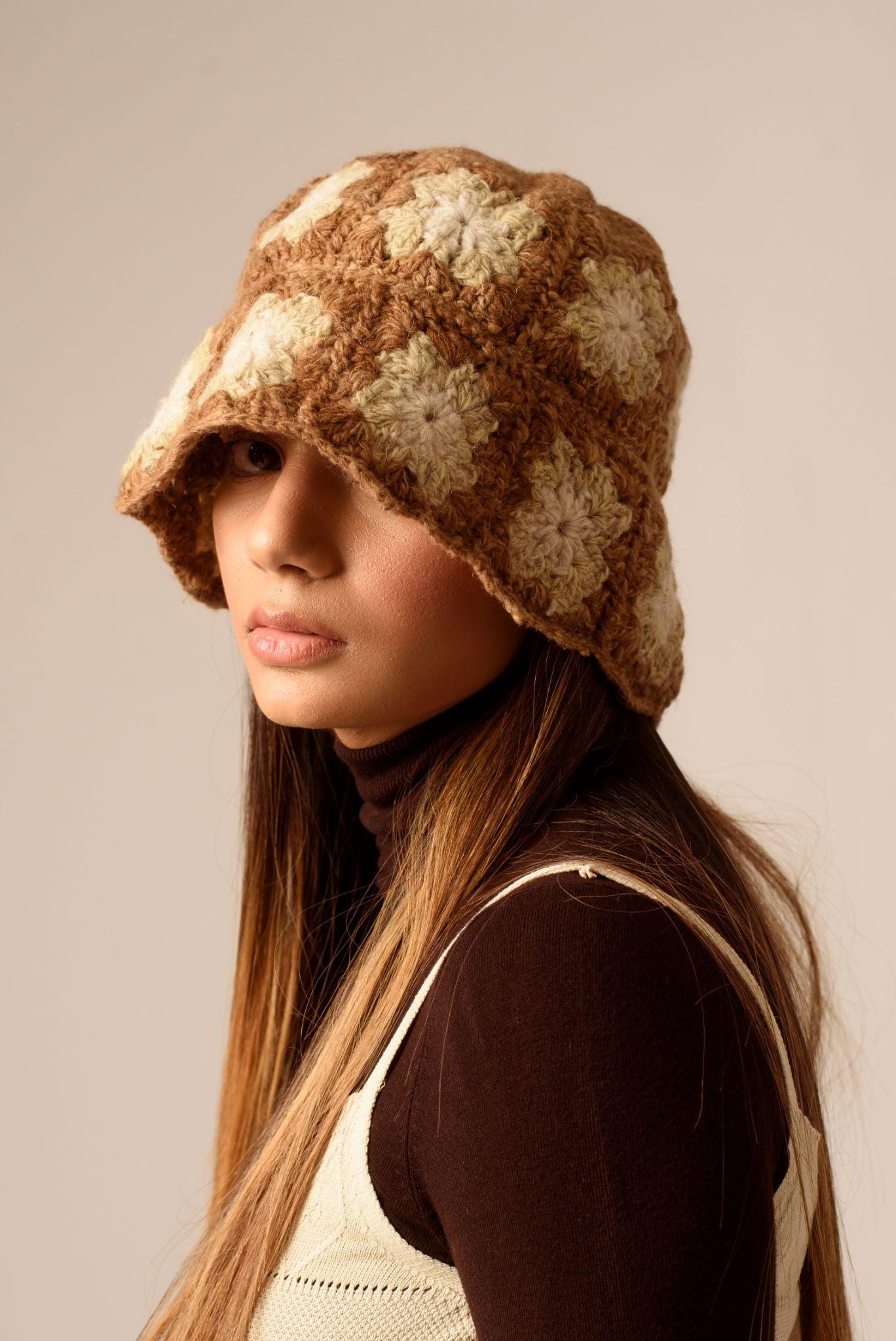 FLORAL CROCHET BUCKET HAT - Khajoor