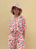 Load image into Gallery viewer, Outlined Florals Boxy Resort Shirt - Khajoor

