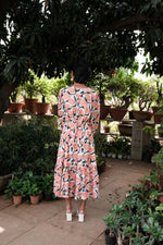 Load image into Gallery viewer, Outlined Florals Button Down Dress - Khajoor
