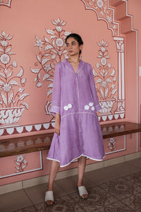 Lavender Resort Shirt Dress - Khajoor
