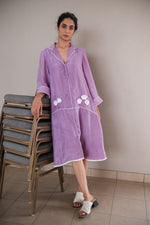 Load image into Gallery viewer, Lavender Resort Shirt Dress - Khajoor
