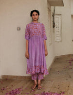 Load image into Gallery viewer, Lavender Floret Gathers Co-ord Set - Khajoor
